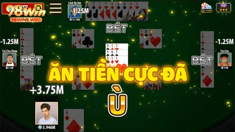 Phỏm thuộc top 5 game bài 98win nhiều người chơi nhất 2025