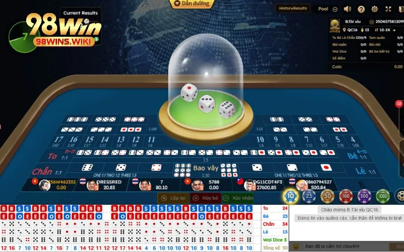 Thống kê kết quả của các trận Sicbo
